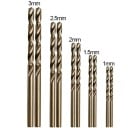 Metalliporanterien sarja 10 kpl Jakautuva kärki 135 astetta 1–3 mm HSS M35 5 % kobolttia Kultainen Metallille ja ruostumattomalle teräkselle Korkeampi 2