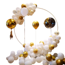 Metallischer runder Ständer 180 cm Hochzeitsbogen runder Rahmen für Ballon Dekorationen für Hochzeiten, Geburtstagsfeiern, Partys und festliche Anlässe 2