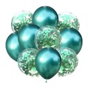 Metalliske balloner med konfetti 10 stk. 10