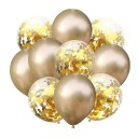 Metalliske balloner med konfetti 10 stk. 1