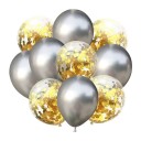 Metalliske balloner med konfetti 10 stk. 2