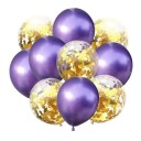 Metalliske balloner med konfetti 10 stk. 6