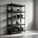 Metallregal 5 Böden 198 x 100 x 50 cm Tragkraft 50 kg pro Regalboden Höhenverstellbare Böden Schwarz Für Garage und Lager 3