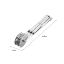 Metallteiler für Teig 24,5 × 3,3 cm mit 3 Rädern Einstellbares Backwerkzeug Vielseitiges Rollmesser für Teig und Pizza 2