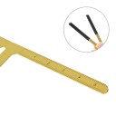 Metalowa miara do brwi 14 × 12 cm Stalowy szablon do precyzyjnego określenia kształtu i symetrii brwi 4