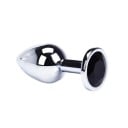 Metalowy korek analny z kolorowym kamieniem rozmiar S 2,8 x 7 cm gładka powierzchnia ergonomiczny design łatwa konserwacja dyskretne 2