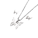 Metaphorisches Set Ohrringe und Halskette 45 cm Edelstahl Schmetterlinge Sommer Strand Hochzeits Schmuck Geschenk für Frauen Mädchen 2