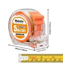 Metro a nastro di misurazione a nastro compatto 5 m / 25 mm in plastica trasparente arancione per misurazioni in officina e a casa 4