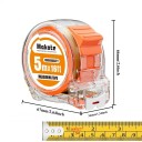 Metro a nastro di misurazione con custodia compatta 5 m / 19 mm plastica trasparente arancione per misurazioni in officina e a casa 4