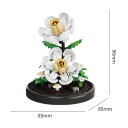 Micro costruzione camelia bianca 85 x 85 x 96 mm 173 pezzi Modello elegante di fiore in vaso Decorazione creativa e regalo creativo per bambini e adulti 2