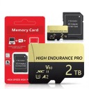 Micro SD Geheugenkaart 2 TB High Endurance Pro MicroSDXC V60 U3 A2 Met SD-adapter Goud en Zwart Voor Camera en Mobiel 2