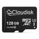 Micro SD Geheugenkaart Cloudisk 128 GB MicroSDXC Class 10 U3 UHS-I Zwart Voor mobiel en tablet Voor camera's en dashcams 1