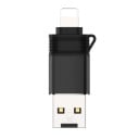 Micro SD -kortinlukija 3 in 1 puhelimelle, jossa on Lightning-liitin, sekä tietokoneelle USB Nopeus 480 Mbps Mitat 4,3 x 1,5 x 0,6 cm 1