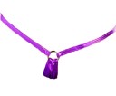 Micro tanga con anillo metálico Ropa interior minimalista con tiras delgadas en la cintura Material lacado brillante Ancho en la cintura 30 3