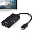Micro USB -HDMI-adapteri laitteiden liittämiseen televisioon tai näyttöön HDMI-liitäntä ja sivuliitäntä Micro USB Pituus 16 cm Musta väri 1