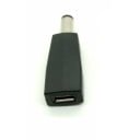 Micro USB -nainen DC 5,5 x 2,1 mm -miesadapteri 5 V laitteille DC-sisäänmenolla Kompakti malli mustana 1