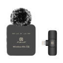 Microfon lavalier wireless 2.4G 4,3 x 4,7 x 1,3 cm receptor USB Lightning set cu căști cablu husă protecție vânt 1