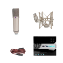 Microfon pentru podcasting cu stativ metalic și protecție împotriva șocurilor cablu XLR 26mm transductor frecvență 40Hz-16kHz studio 2