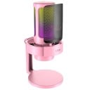 Microfon USB de birou pentru PC cu iluminare de fundal RGB, monitorizare, cu dezactivare prin atingere, filtru antipop metalic, microfon 3