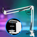 Microfone com suporte de mesa e braço, filtro pop, cabo USB, iluminação RGB, conjunto profissional para streaming e gravação 3