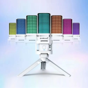 Microfone com suporte de mesa e braço, filtro pop, cabo USB, iluminação RGB, conjunto profissional para streaming e gravação 4