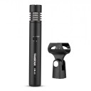 Microfone condensador 14,5 x 2,2 cm com membrana cardioide e conector XLR resistente à humidade preto para gravação em estúdio 2