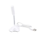 Microfone de mesa USB condensador com suporte ajustável para PC e portátil com filtro de ruído e deteção automática sem instalação 4
