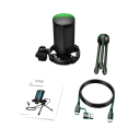 Microfone de mesa USB para gaming com suporte, 7 cores de iluminação LED, silenciamento táctil, Plug and Play, suporte antivibrações 4
