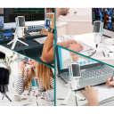 Micrófono con soporte de escritorio y brazo, filtro pop, cable USB, iluminación RGB, set profesional para streaming y grabación 2