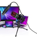 Microfono da tavolo con connettore jack da 3,5 mm per computer e notebook Supporto regolabile Filtro anti rumore Senza driver Plug and play 6