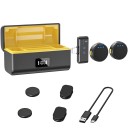 Microfono wireless magnetico Lightning per iPhone 100 m di portata 6+23 h di autonomia Riduzione del rumore Riverberazione Monitoraggio Custodia di ricarica 3