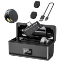 Microfono wireless magnetico USB-C 100 m di portata 6+23 h di autonomia Riduzione del rumore Riverberazione Monitoraggio Custodia di ricarica Design ultraleggero 1