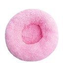 Microplys hundeseng formet som en donut Ø40 cm Blød rund seng med langt hår Åndbar og vaskbar angstdæmpende seng Komfortabel seng til små hunde 6