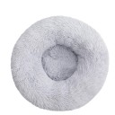 Microplys hundeseng formet som en donut Ø70 cm Blød rund seng med langt hår Åndbar og vaskbar angstdæmpende seng Komfortabel seng til små og mellemstore hunde 17