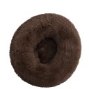 Microplys hundeseng formet som en donut Ø70 cm Blød rund seng med langt hår Åndbar og vaskbar angstdæmpende seng Komfortabel seng til små og mellemstore hunde 19