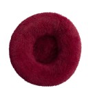 Microplys hundeseng formet som en donut Ø70 cm Blød rund seng med langt hår Åndbar og vaskbar angstdæmpende seng Komfortabel seng til små og mellemstore hunde 12
