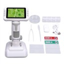 Microscope numérique pour enfants 12,5 x 17 x 26 cm avec un grossissement de 1600x et un écran LCD de 4 pouces, à main et de bureau avec lumière 12