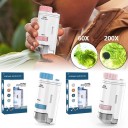 Microscopio de bolsillo para niños con aumento de 60–200x y luz LED, rosa o azul 4