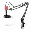 Microscopio digital para soldadura 13 MP con cámara HDMI y VGA roja IMX323, lente 150x, luz LED y brazo articulado para reparaciones de PCB 1