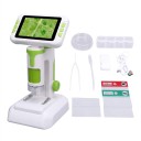Microscopio digitale per bambini 12,5 x 17 x 26 cm con ingrandimento 1600x e schermo LCD da 4 pollici, portatile e da tavolo con luce LED 13
