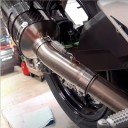 Middle Exhaust Connector for Kawasaki Ninja 400 Z400 and Z250 2017–2021 Connecting Pipe 51 mm Length 150 mm Stainless Steel Blue with Clamp 3
