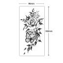 Midlertidig tatovering blomstermønster 19 x 9,6 cm Vandtæt tatovering til kvinder Kropstatovering Holder op til 15 dage Stilfuld kropsdekoration 2