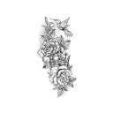Midlertidig tatovering med blomstermønster 19 x 9,6 cm Vandtæt tatovering til kvinder Kropstatovering Holder op til 15 dage Stilfuldt tilbehør til festivaler 1