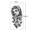Midlertidig tatovering med blomstermønster 19 x 9,6 cm Vandtæt tatovering til kvinder Kropstatovering Holder op til 15 dage Stilfuldt tilbehør til festivaler 2