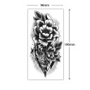Midlertidig tatovering med blomstermønster 19 x 9,6 cm Vandtæt tatovering til kvinder Kropstatovering Holder op til 15 dage Stilfuldt tilbehør til festivaler 2