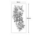 Midlertidig tatovering med blomstermønster 19 x 9,6 cm Vandtæt tatovering til kvinder Kropstatovering Holder op til 15 dage Stilfuldt tilbehør til festivaler 2