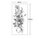 Midlertidig tatovering med blomstermønster 19 x 9,6 cm Vandtæt tatovering til kvinder Kropstatovering Holder op til 15 dage Stilfuldt tilbehør til festivaler 2