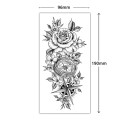 Midlertidig tatovering med blomstermønster 19 x 9,6 cm Vandtæt tatovering til kvinder Kropstatovering Holder op til 15 dage Stilfuldt tilbehør til festivaler 2