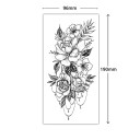 Midlertidig tatovering med blomstermønster 19 x 9,6 cm Vandtæt tatovering til kvinder Kropstatovering Holder op til 15 dage Stilfuldt tilbehør til festivaler 2