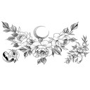 Midlertidig vandtæt tatovering 9,6 x 19 cm delikat blomstermønster kvindekropsdekoration selvklæbende tatovering på huden elegant design 1